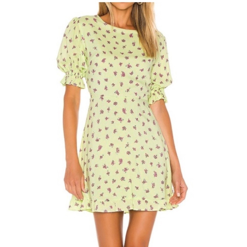 Faithfull the Brand Florence Mini Dress Yellow Romantic Feminine Babydoll